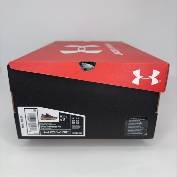 Under Armour Fat Tire‎ Venture Pro Sneakers M11.5/W13 Blue Orange 3027212-400 - Picture 10 of 11